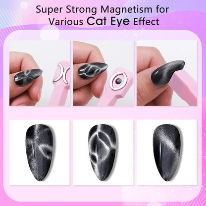 3 in 1 Nail Magnet Tool Strong Cat Eye Magnet for Nails Gel Polish,3 in 1 Cateye Magnetic Tool for Nail Art