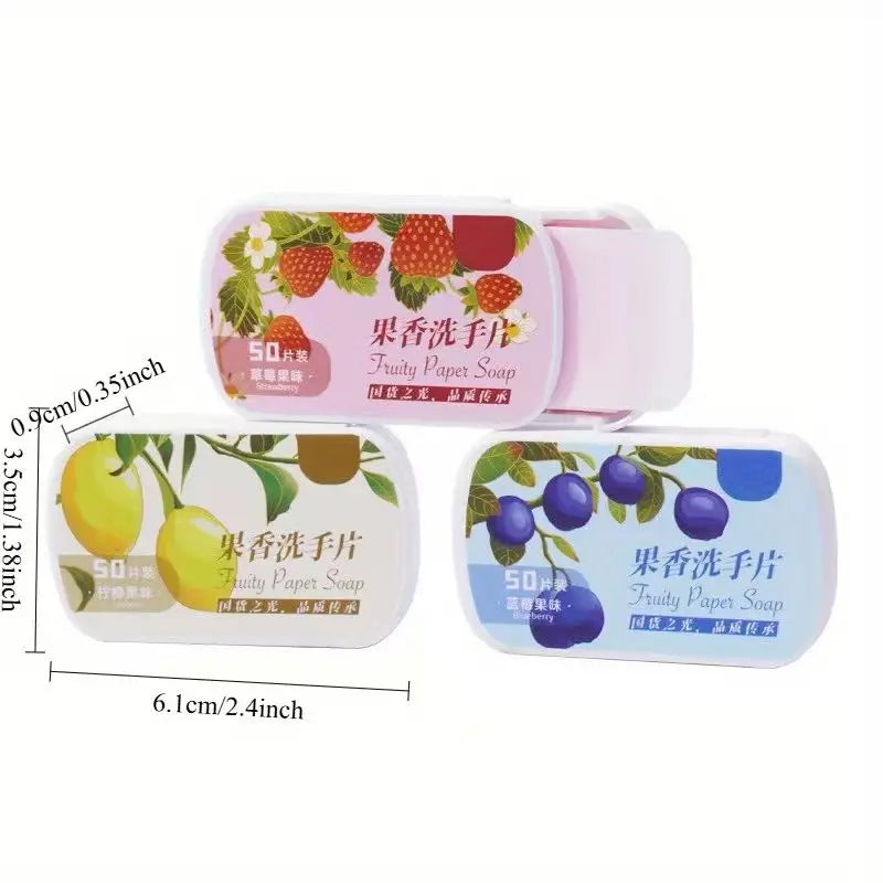 3PCS Travel Soap Tablets, Fruity Soap Tablets, Deep Clear Clean, moisturize skin, portable for business and travel Hand gift