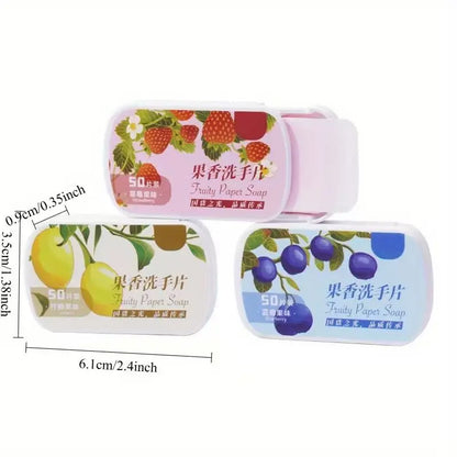 3PCS Travel Soap Tablets, Fruity Soap Tablets, Deep Clear Clean, moisturize skin, portable for business and travel Hand gift