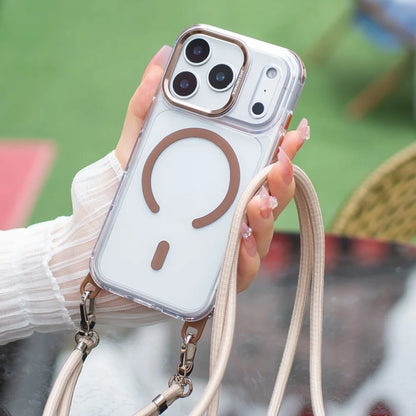 Necklace Strap Cord Rope Magnetic For Magsafe Clear Case For iPhone 17 Pro Max 11 12 13 14 15 16 Plus Removable Lanyard Cover