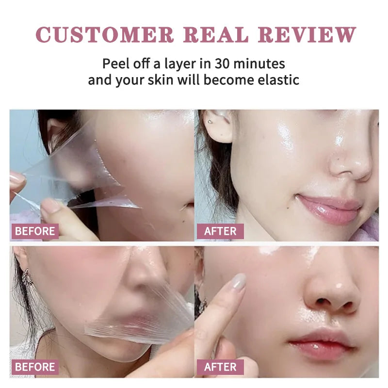 Collagen Peel Off Mask Wrapping Mask Moisturizing Frim Brightening Korean Make Glowy Skin Elasticity Anti Wrinkle Facial Mask
