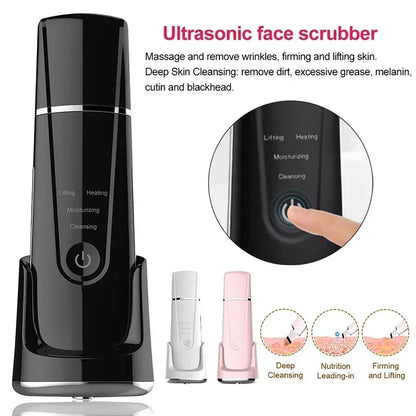 Electric Ultrasonic Skin Deep Cleaning Peeling Shovel Ultrasonic Cleaner Beauty Machine Facial Skin Care Face Lifting Machine
