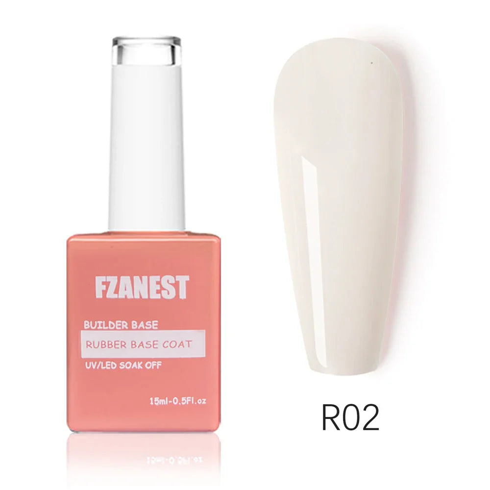 FZANEST 5 in 1 Multifunctional Rubber Base Gel Rubber Builder Base Nail Gel Nude Color Extension Nail Strengthen Gel Nails