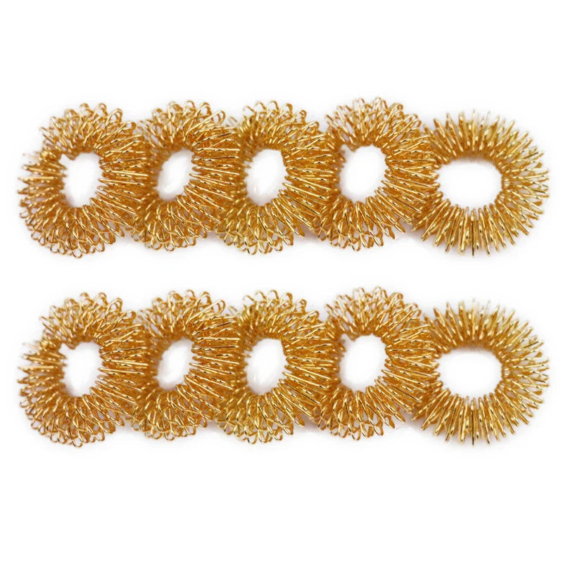 100pcs Finger Massage Ring Acupuncture Acupressure Health Care Body Fatigue Pain Stress Relief Help Sleep Tools Chinese Medicine