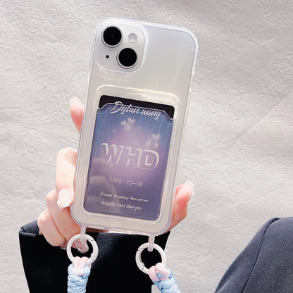 Card Holder Phone Case For iPhone 16 Pro Case iPhone 11 12 13 14 15 17 Pro Max SE XR 7 8 Plus Crossbody Lanyard Strap Rope Cover