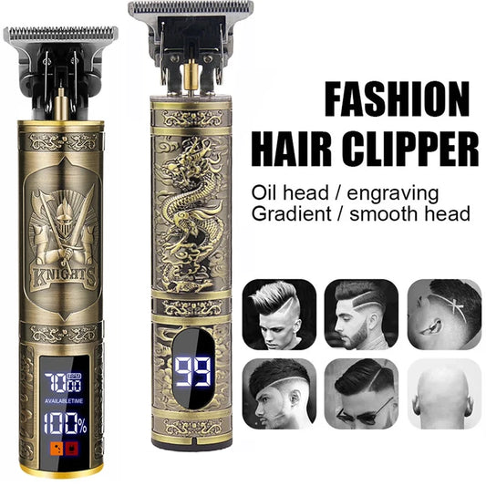 Cordless Hair Clipper Vintage Trimmer Portable USB Fast Charging Hair Cutting Machine Electric Shaver Barber Professional Barber