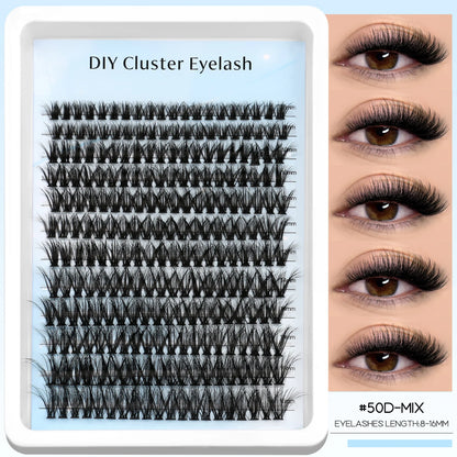 GROINNEYA Lashes Clusters Faux Mink Lashes Eyelash Extension Voluminous Fluffy Wispy Cat Eyelashes Eyelashes Clusters Makeup