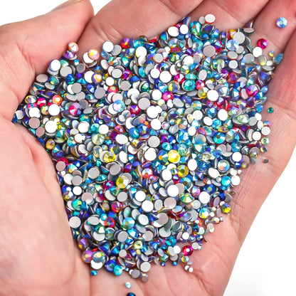 SS3-SS50 Big Bag Glitter Non hotfix FlatBack Wholesale Top Quality Better DMC Crystal AB Glass Strass Iron On Hotfix Rhinestones