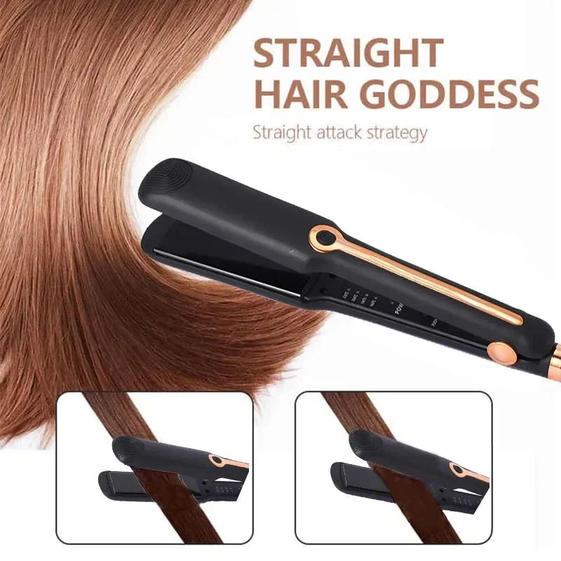 Professional Hair Straightener Curling Iron Ceramic Flat Iron Negative Ion Wide Plate Temperature Adjustable Hair Straightener