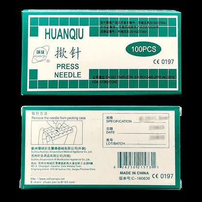 100Pcs/Box Multi-Condition Ear Seed Acupressure Kit Press Needle Ear Seeds Acupuncture Vaccaria Plaster Bean Massager