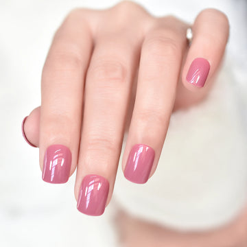 IMABC  Press On False Nails 24pcs Short Square Soft Gel Nails(Soft Acrylic Material) 4 Colors For Women And Girls Fashion