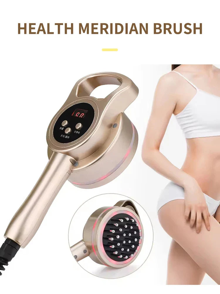 Electric Meridian Brush Body Slimming Heating Scraping Massage Anti Cellulite Fat Burner Micro-current Guasha Lymphatic Drainage