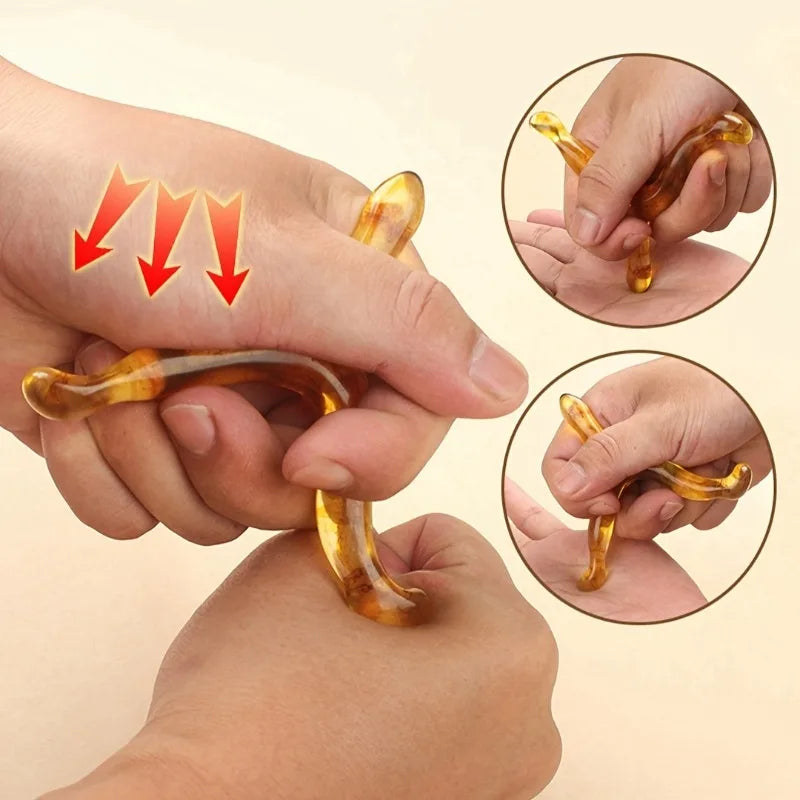 Resin Trigger Point Massage Stick Deep Tissue Acupressure Tool for Neck Back Leg Feet Pain Relief Portable Body Relaxation Stick