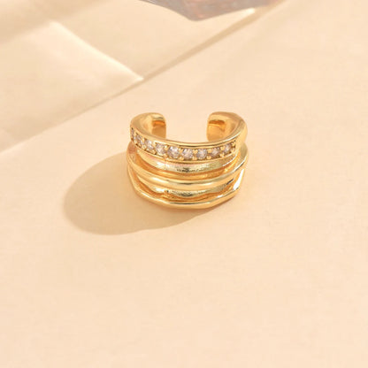 3 Pcs Zircon Korean Wave Multilayer Geometry Ear Cuff Clip on Earrings For Women Without Piercing Non-pierced Jewelry Hot