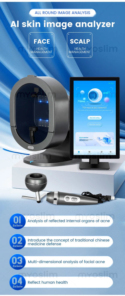 Salon-Grade Skin Analyzer Camera Multispectral imaging- 36MP HD Facial Skin Detection for Acne/Aging/Pigmentation Skin Care