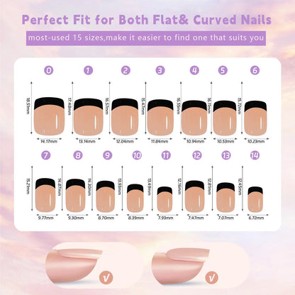 150Pcs/Box French False Nails Scarless Removable Coffin Almond Fake Nail Artificial Acrylic Patches Reusable Press On Nail Tips