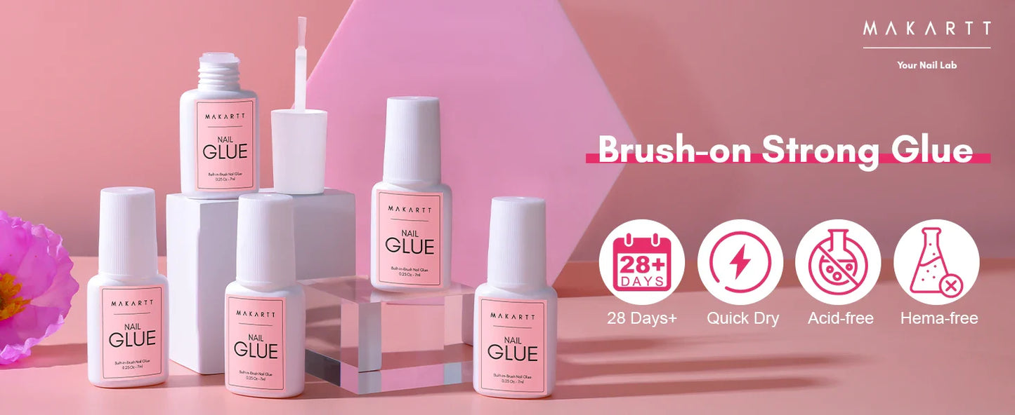Makartt Nail Gel Glue for Press On Nails Soft Acrylic Gel Nail Tips Fake Nails,Super Strong Glue Easy to Control No Lamp Needed