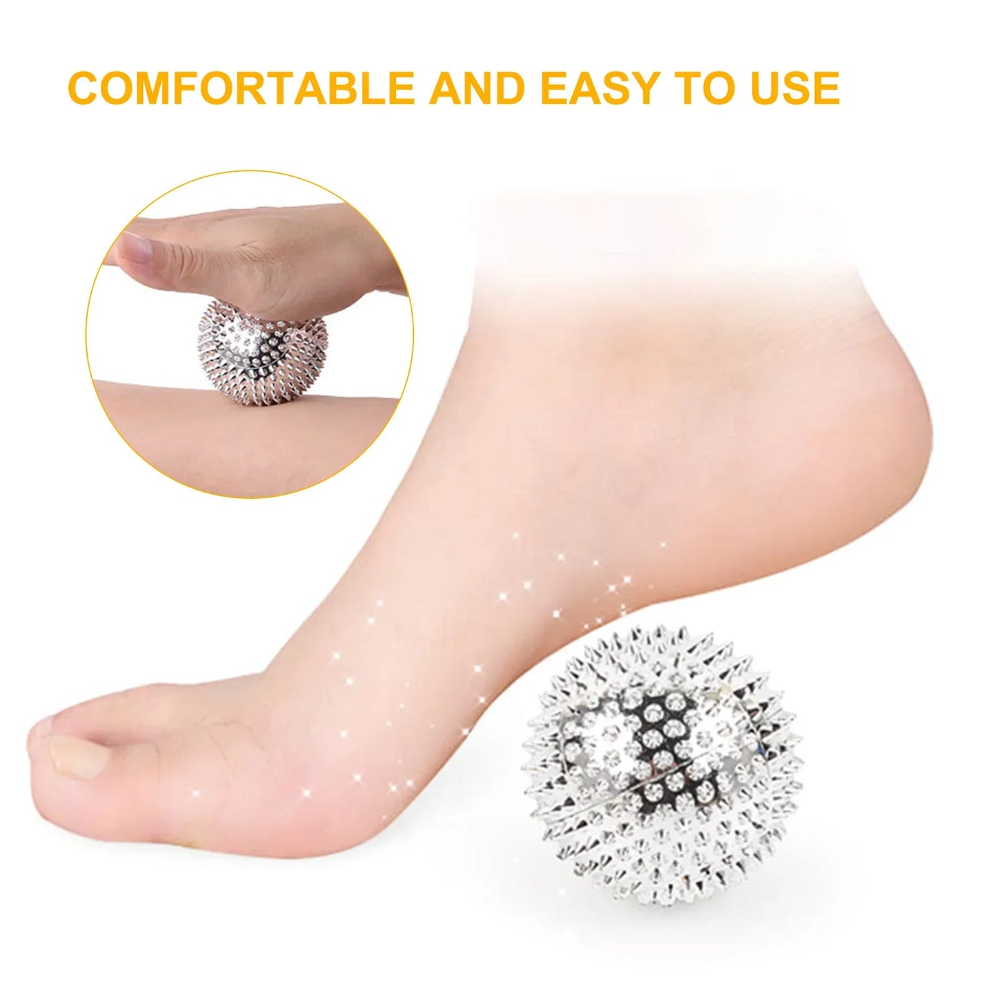 2PCS Massage Balls trigger point with needles-Acupressure Active Massager Spiky Hard Massaging Tool for physiotherapy Hand Foot