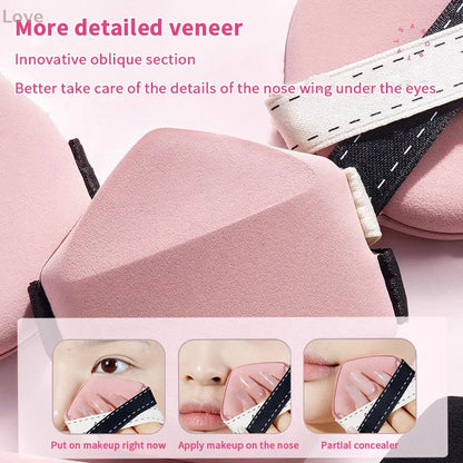 [L&P]Double Ribbon Large Water Drop Air Cushion 1 2 3Pcs Wet Or Dry Use Air Cushion Powder Puff Multi Functional Portable