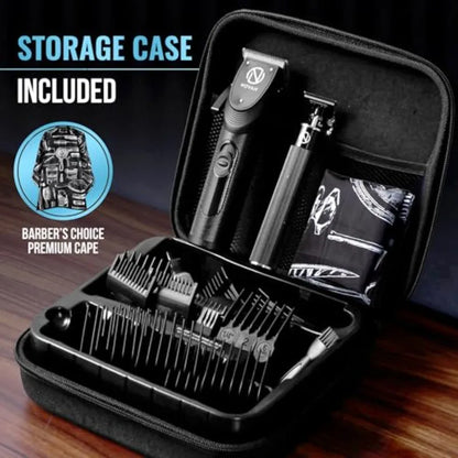 Novah Professional Hair Clippers for Men Cordless Fade Trimmer Set Electric Haircut Kit in Black with Precision Blade for Salon
