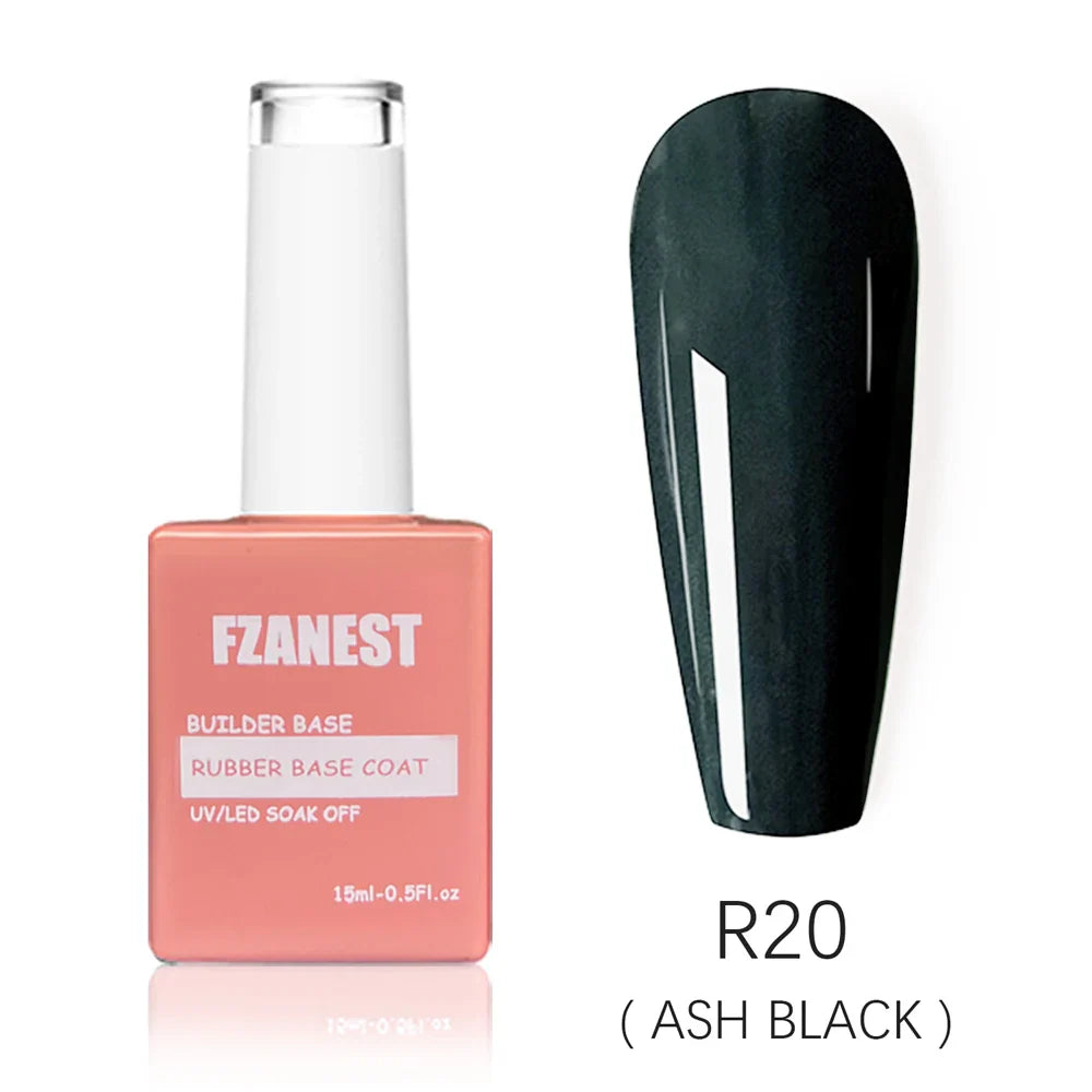 FZANEST 5 in 1 Multifunctional Rubber Base Gel Rubber Builder Base Nail Gel Nude Color Extension Nail Strengthen Gel Nails