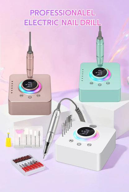 DianaBeauty 45000RPM Rechargeable Nail Drill Machine Nail Polish Polisher Electric Manicure Sander Low Noise Nail Salon Tools