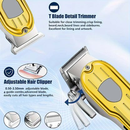 Hair Clippers Set for Men, Cordless Hair Clipper Shaver Beard Trimmer, Hair Cutting Machine for Men, Holiday Gift for Him