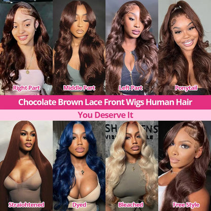 Chocolate Brown 7x5 Glueless Wigs Pre Cut Lace 230 Density Vietnamese Body Wave 13x6 HD Lace Frontal Human Hair Wig Preplucked