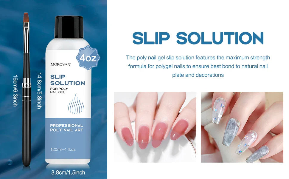 75/120/240ml Gel for Extension Anti-stick Gel Nail Polish Brush Bottle Cap as  Liquid Cup Fake Nails Slip Solution DIY Art Tools
