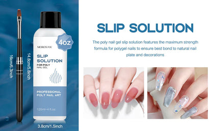 75/120/240ml Gel for Extension Anti-stick Gel Nail Polish Brush Bottle Cap as  Liquid Cup Fake Nails Slip Solution DIY Art Tools