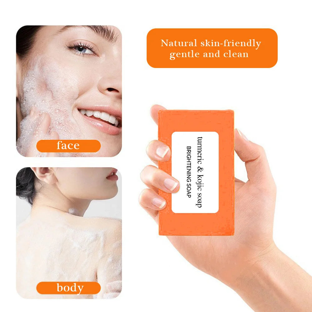 100g Turmeric Soaps Glow-skin Brightening Exfoliates Skin Soaps Multi-purpose Facial Care Supplies for Acne Body Skin Care New