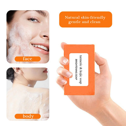 100g Turmeric Soaps Glow-skin Brightening Exfoliates Skin Soaps Multi-purpose Facial Care Supplies for Acne Body Skin Care New