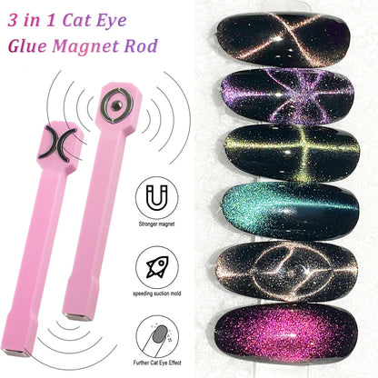 3 in 1 Nail Magnet Tool Strong Cat Eye Magnet for Nails Gel Polish,3 in 1 Cateye Magnetic Tool for Nail Art