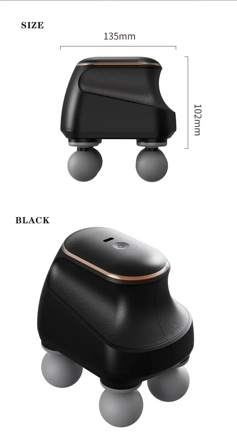Portable Fascia Gun Muscle Massager Gun Four-head High Frequency Neck Shoulder Waist Massage Machine Professional Fascia Massage