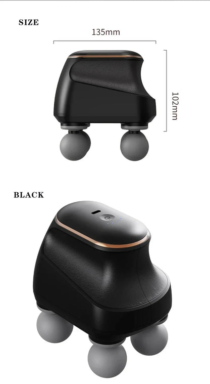 Portable Fascia Gun Muscle Massager Gun Four-head High Frequency Neck Shoulder Waist Massage Machine Professional Fascia Massage