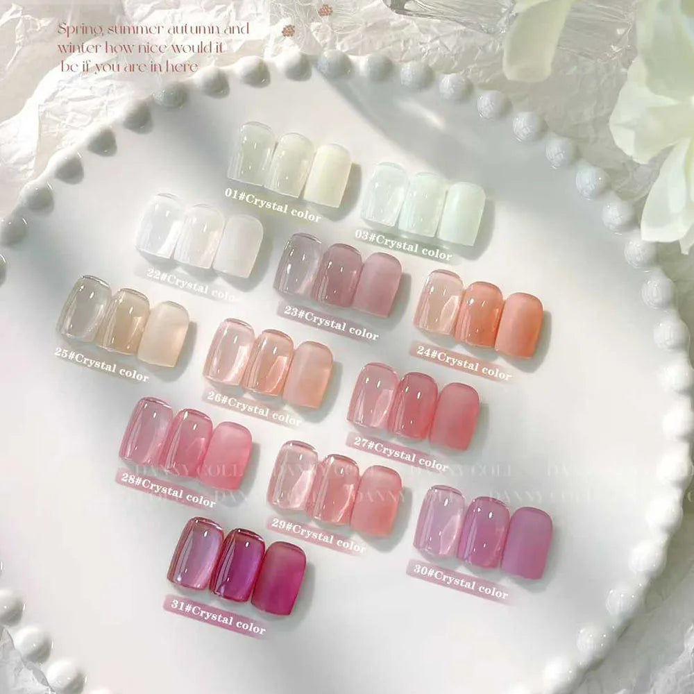 31pcs Tanslucent Jelly Nude Gel Nail Polish Set With Color Display Colorful Varnish Semi Permanent UV LED Nail Art Manicure Gel