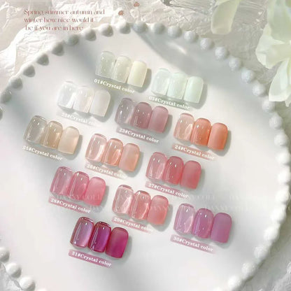 31pcs Tanslucent Jelly Nude Gel Nail Polish Set With Color Display Colorful Varnish Semi Permanent UV LED Nail Art Manicure Gel