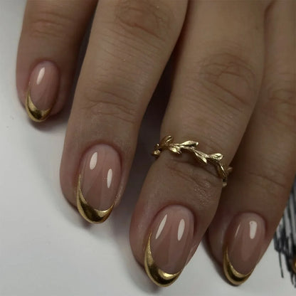 24Pcs Cyber Punk Style Almond False Nails Press on Pink Blush Full Cover Fake Nails 3D Ombre Wearable Acrylic Nail Manicure Tips