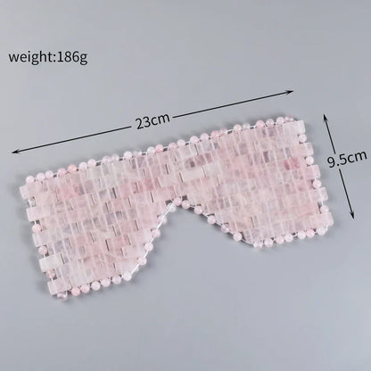 Natural Rose Quartz Eye Mask Massager Jade Relax Sleep Massage Tools Care Stone Face Cooling