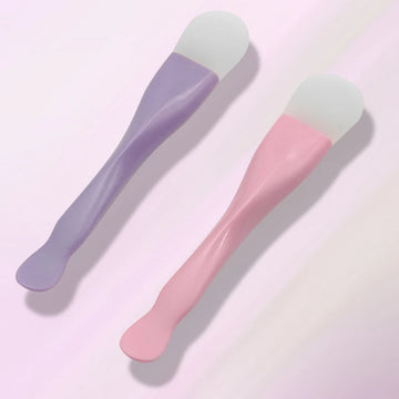 Silicone Facial Mask Brush Soft Head with Scraper Integrated Dual-use Mud Film Brush DIY Film Adjusting Beauty Skin Care Tool