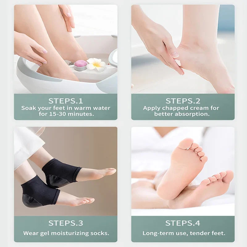 3 Pairs Silicone Gel Moisturizing Socks For Women Men Dry Cracked Heel Treatment, Heels Soften Repair Care Exfoliating