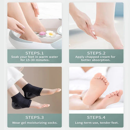 3 Pairs Silicone Gel Moisturizing Socks For Women Men Dry Cracked Heel Treatment, Heels Soften Repair Care Exfoliating