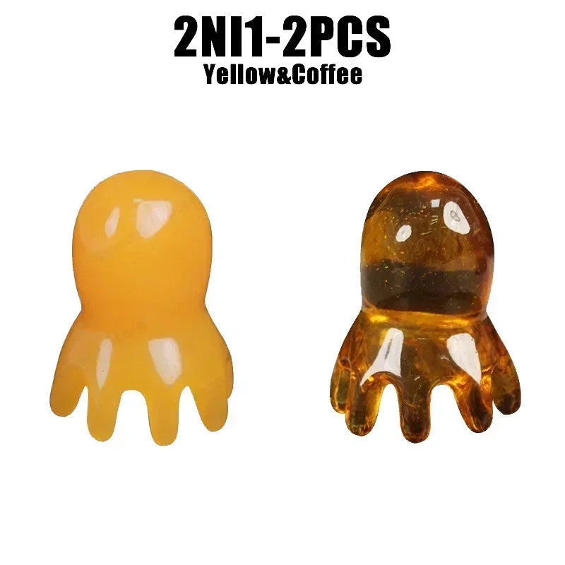 Ergonomic Octopus Head Resin Gua Sha Massager Portable Face Body Scalp Pressure Point Tool Spa Quality Home Travel Use