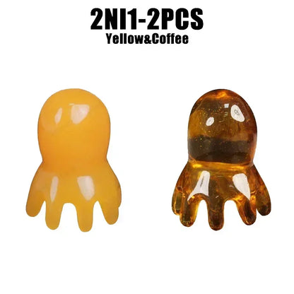 Ergonomic Octopus Head Resin Gua Sha Massager Portable Face Body Scalp Pressure Point Tool Spa Quality Home Travel Use