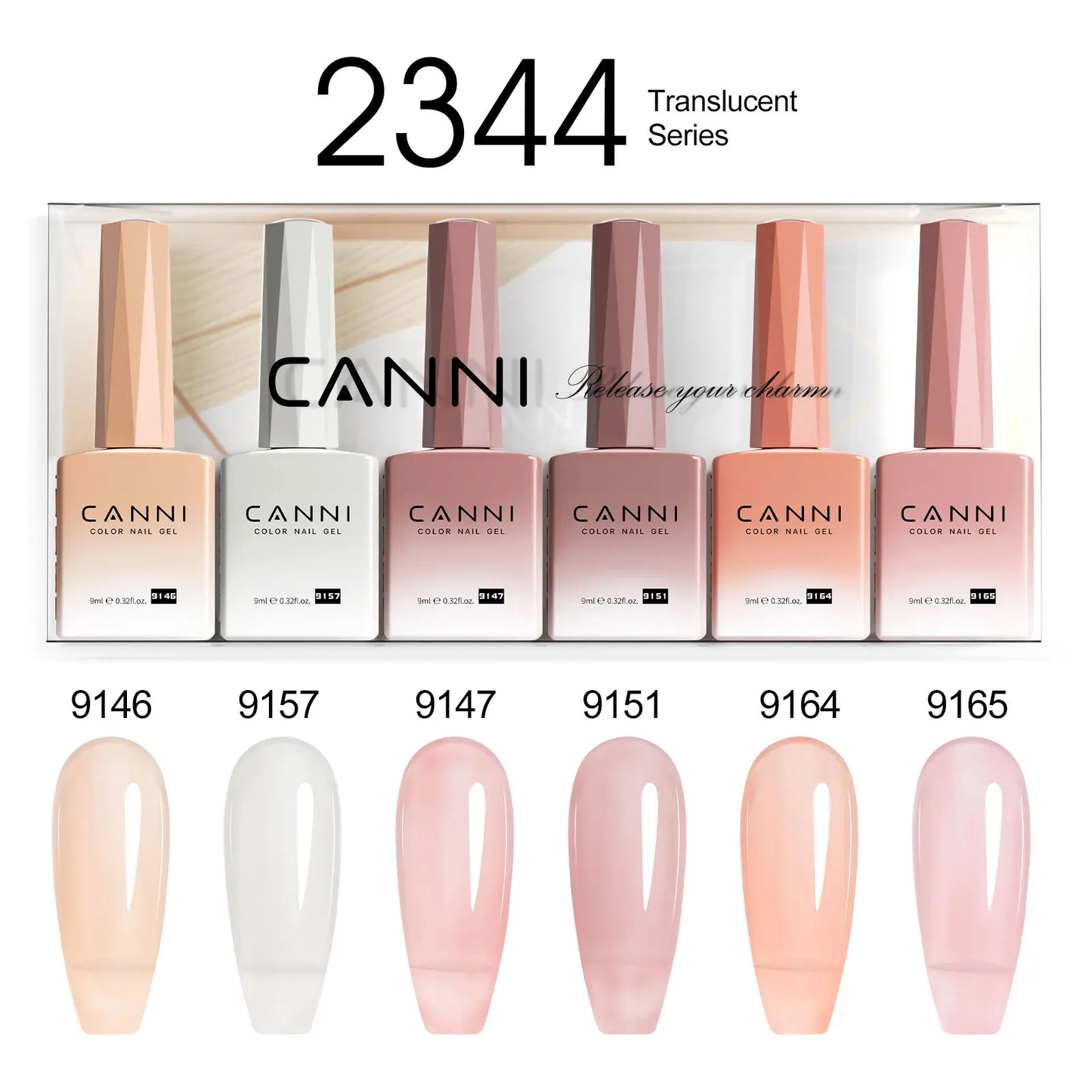 CANNI Nail Gel Polish Set HEMA TPO FREE Jelly Nude Color Rubber Base UV Construction Gel Semi Permanent Soak off UV LED Gel Nail