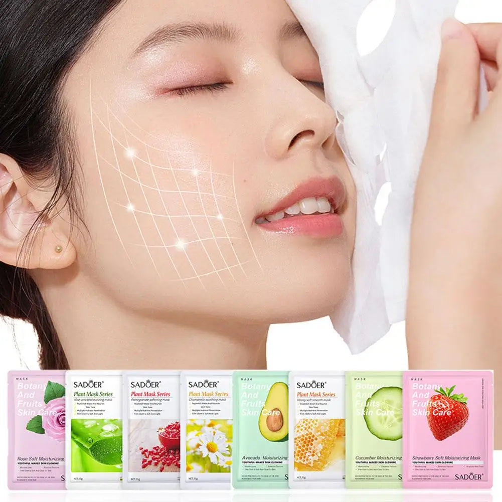 6pcs Natural Plant Face Mask Beauty Skincare Facial Masks Moisturizing Firming Hydrating Sheet Mask Skin Care Korean Cosmetics