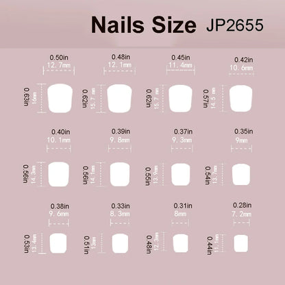 24pcs/set cat eyes fake nails for women girls red brown green blue grey sparkling short tips faux ongles press on false nail