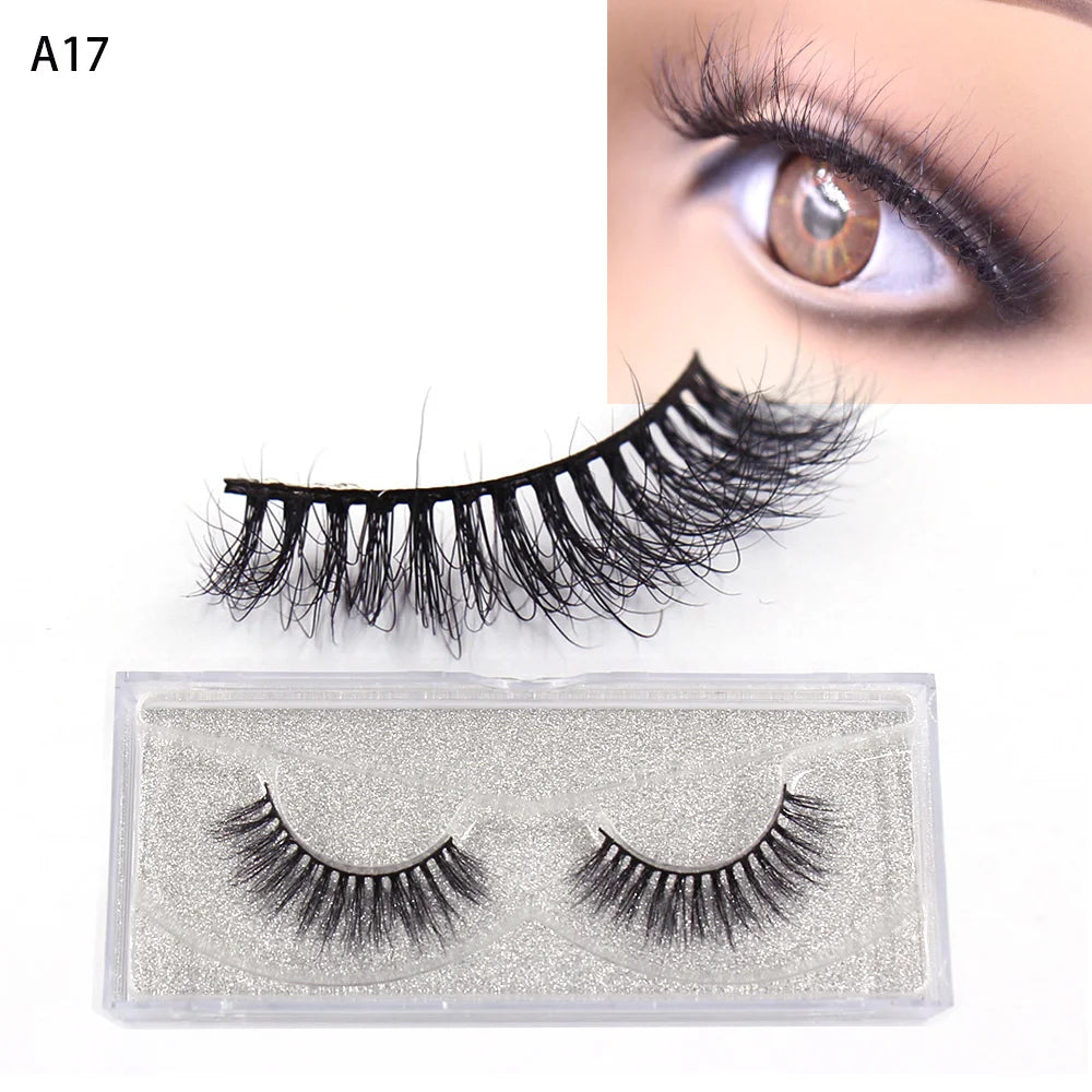 LEHUAMAO 3D Mink Eyelash Fluffy Cross Thick Natural Fake Eyelashes Lashes Dramatic Makeup Eye Lashes Handmade False Eyelash
