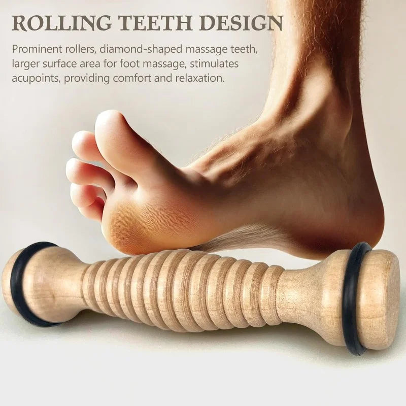 1pc wooden foot massager-foot massage roller for relaxing and relieving pressure.
