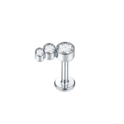 1Pc G23 Titanium Ear Tragus Cartilage Helix Daith Piercing Stud Earrings for Women Internal Thread Labret Piercing Lip Ring 16G